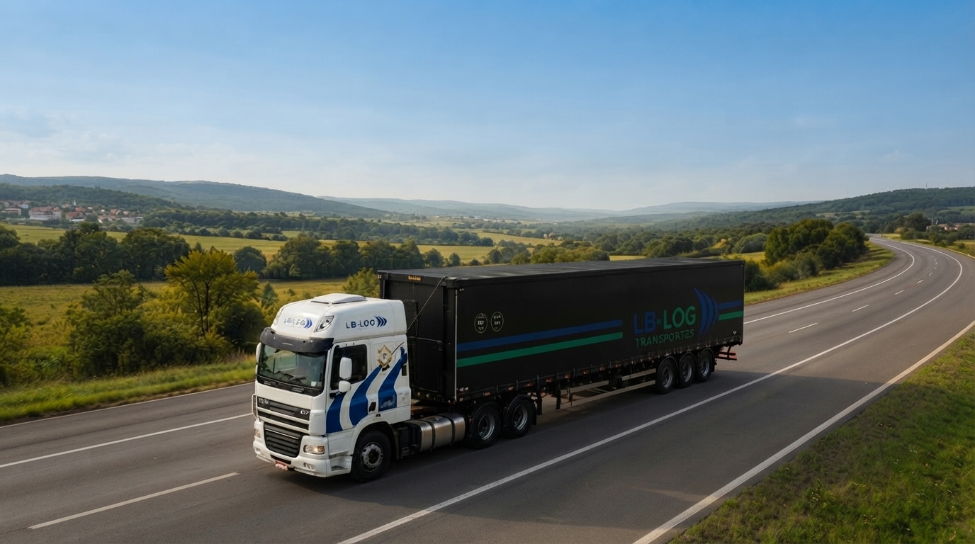 Caminhão LB LOG em rodovia